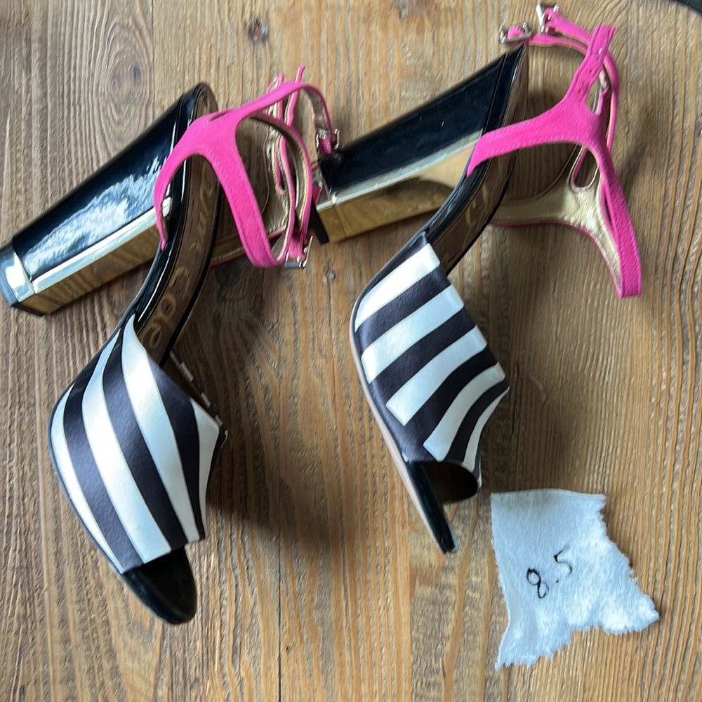 Sam Edelman Odetta black and white striped heels - Picture 9 of 10